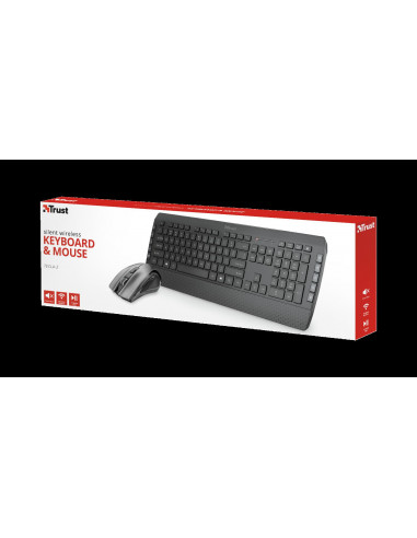 Kit tastatura si mouse Trust Tecla-2, wireless, negru,TR-23239