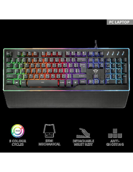 Tastatura Trust GXT 860 Thura, Semi-mechanical Gaming