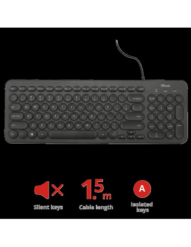 Tastatura Trust Muto Silent Keyboard,TR-23090
