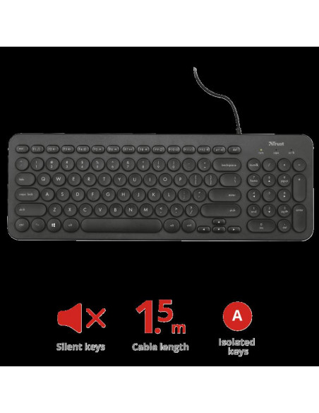 Tastatura Trust Muto Silent Keyboard,TR-23090