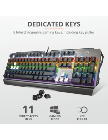 Tastatura Trust GXT 877 Scarr Mechanical Gaming, negru,TR-23385