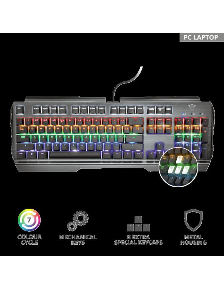Tastatura Trust GXT 877 Scarr Mechanical Gaming, negru,TR-23385