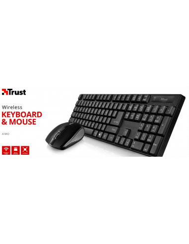 Set fara fir tastatura cu mouse Trust Ximo Wireless Keyboard +