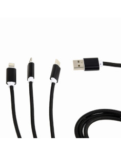 CC-USB2-AM31-1M,CABLU alimentare si date GEMBIRD, telefon, 3 + 1, USB 2.0 (T) la Lightning (T) + Micro-USB 2.0 (T) + USB 2.0 Typ