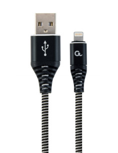 CC-USB2B-AMLM-2M-BW,CABLU alimentare si date GEMBIRD, pt. smartphone, USB 2.0 (T) la Lightning (T), 2m, premium, cablu cu implet