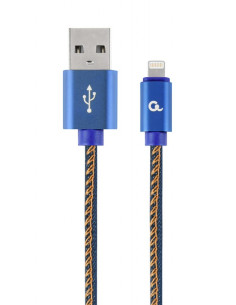 CC-USB2J-AMLM-2M-BL,CABLU alimentare si date GEMBIRD, pt. smartphone, USB 2.0 (T) la Lightning (T), 2m, premium, conectori aurit