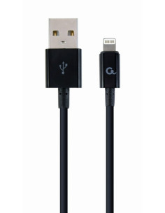 CC-USB2P-AMLM-2M,CABLU alimentare si date GEMBIRD, pt. smartphone, USB 2.0 (T) la Lightning (T), 2m, black, "CC-USB2P-AMLM-2M" (