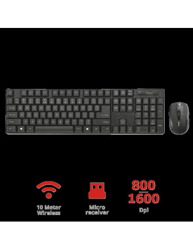 Set fara fir tastatura cu mouse Trust Ximo Wireless Keyboard +
