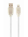 CC-USB2R-AMLM-2M-W,CABLU alimentare si date GEMBIRD, pt. smartphone, USB 2.0 (T) la Lightning (T), 2m, premium, cablu din cauciu