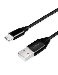 CU0139,CABLU alimentare si date LOGILINK, pt. smartphone, USB 2.0 (T) la USB 2.0 Type-C (T), 0.3m, premium, cablu cu impletire d