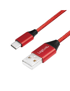 CU0147,CABLU alimentare si date LOGILINK, pt. smartphone, USB 2.0 (T) la USB 2.0 Type-C (T), 0.3m, premium, cablu cu impletire d