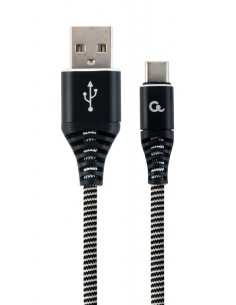 CC-USB2B-AMCM-1M-BW,CABLU alimentare si date GEMBIRD, pt. smartphone, USB 2.0 (T) la USB 2.0 Type-C (T), 1m, premium, cablu cu i