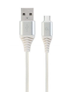 CC-USB2B-AMCM-1M-BW2,CABLU alimentare si date GEMBIRD, pt. smartphone, USB 2.0 (T) la USB 2.0 Type-C (T), 1m, premium, cablu cu 