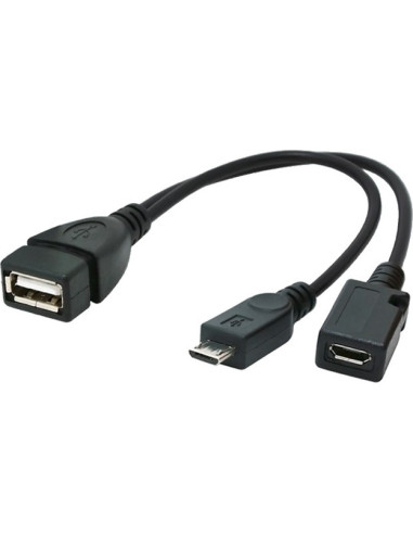 A-OTG-AFBM-04,CABLU adaptor OTG GEMBIRD, pt. smartphone, Micro-USB 2.0 (T) la USB 2.0 (M), 15cm, asigura conectarea telef. la o 