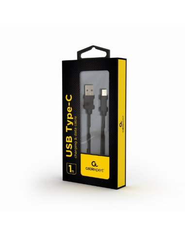 CC-USB2-AMCM-1M,CABLU alimentare si date GEMBIRD, pt. smartphone, USB 2.0 (T) la USB 2.0 Type-C (T), 1m, negru, "CC-USB2-AMCM-1M