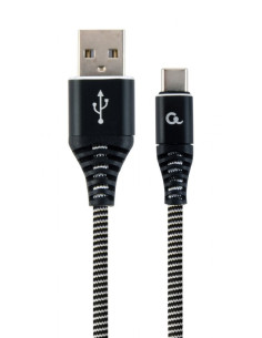 CC-USB2B-AMCM-2M-BW,CABLU alimentare si date GEMBIRD, pt. smartphone, USB 2.0 (T) la USB 2.0 Type-C (T), 2m, premium, cablu meta