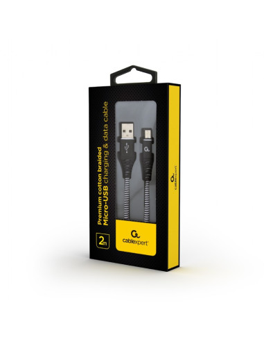 CC-USB2B-AMmBM-2M-BW,CABLU alimentare si date GEMBIRD, pt. smartphone, USB 2.0 (T) la Micro-USB 2.0 (T), 2m, premium, cablu cu i