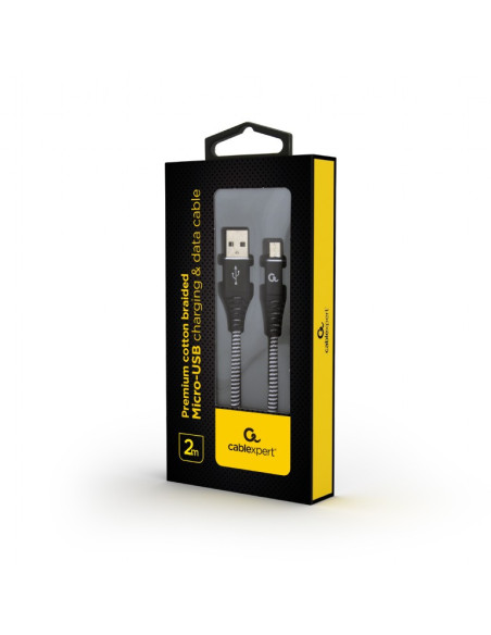 CC-USB2B-AMmBM-2M-BW,CABLU alimentare si date GEMBIRD, pt. smartphone, USB 2.0 (T) la Micro-USB 2.0 (T), 2m, premium, cablu cu i