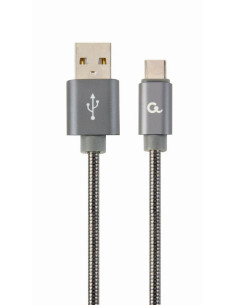 CC-USB2S-AMCM-1M-BG,CABLU alimentare si date GEMBIRD, pt. smartphone, USB 2.0 (T) la USB 2.0 Type-C (T), 1m, premium, cablu meta