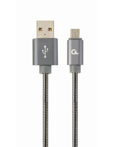 CC-USB2S-AMmBM-1M-BG,CABLU alimentare si date GEMBIRD, pt. smartphone, USB 2.0 (T) la Micro-USB 2.0 (T), 1m, premium, cablu meta