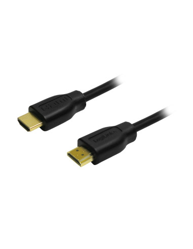 CH0037,CABLU video Logilink, HDMI (T) la HDMI (T), rezolutie maxima 4K UHD (3840 x 2160) la 30 Hz, conectori auriti, 2m, negru "