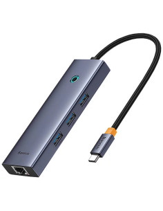 B0005280A813-00,DOCKING STATION Baseus UltraJoy 4 in 1, input USB Type-C, output 3 x USB 3.0 / 1 x LAN RJ45, gri "B0005280A813-0 2