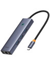 B0005280A813-00,DOCKING STATION Baseus UltraJoy 4 in 1, input USB Type-C, output 3 x USB 3.0 / 1 x LAN RJ45, gri "B0005280A813-0