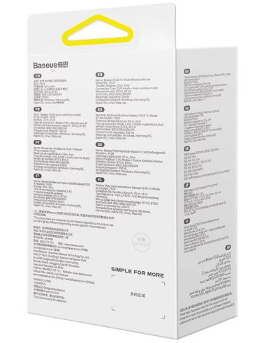 B01055503833-00,MOUSE Baseus PC sau NB wireless, 2.4GHz si Bluetooth, optic, 800/ 1200/1600 dpi,butoane/scroll 3/1, gri,"B010555