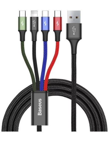 CA1T4-B01,CABLU alimentare si date Baseus, Fast Charging Data Cable pt. smartphone, 4 in 1, USB la 2 x USB-C /1 x Lightning / 1 