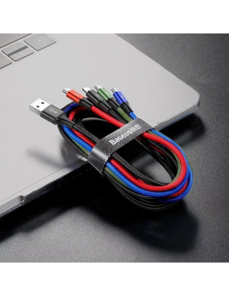 CA1T4-B01,CABLU alimentare si date Baseus, Fast Charging Data Cable pt. smartphone, 4 in 1, USB la 2 x USB-C /1 x Lightning / 1 