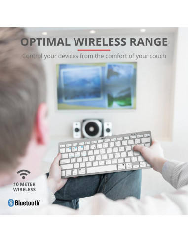 Tastatura Trust Nado, Bluetooth Wireless, alba,TR-23746