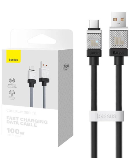 CAKW000701,CABLU alimentare si date Baseus, Fast Charging Data Cable pt. smartphone, USB (T) la USB Type-C (T), 100W, 2m, negru,