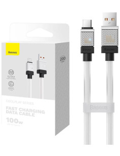 CAKW000702,CABLU alimentare si date Baseus, Fast Charging Data Cable pt. smartphone, USB (T) la USB Type-C (T), 100W, 2m, alb, "