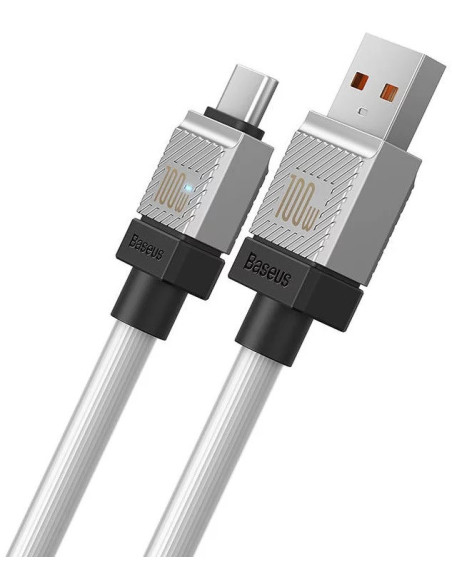 CAKW000702,CABLU alimentare si date Baseus, Fast Charging Data Cable pt. smartphone, USB (T) la USB Type-C (T), 100W, 2m, alb, "