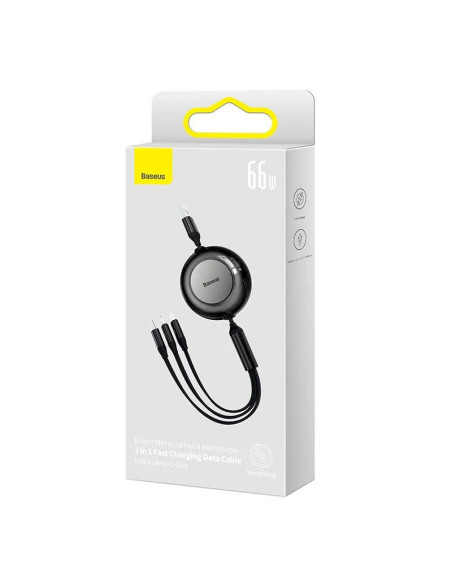 CAMJ010101,CABLU alimentare si date Baseus, Fast Charging Data Cable pt. smartphone, USB la USB-C / Lightning / Micro, 66W/2A, 4