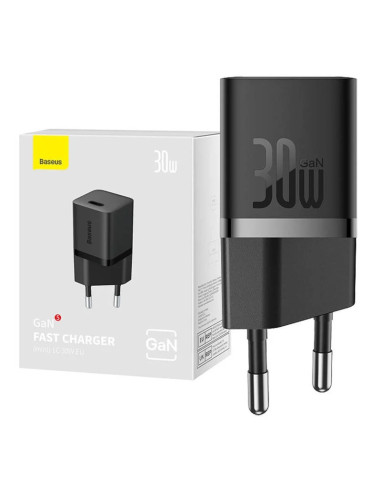 CCGN070401,INCARCATOR retea Baseus, GaN5 Fast Charger 30W, 1 x USB Type-C 5V/3A, negru "CCGN070401" - 6932172624439