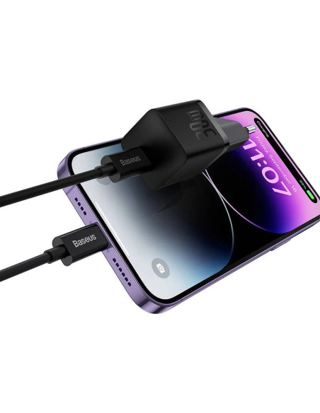 CCGN070401,INCARCATOR retea Baseus, GaN5 Fast Charger 30W, 1 x USB Type-C 5V/3A, negru "CCGN070401" - 6932172624439