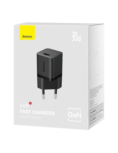CCGN070401,INCARCATOR retea Baseus, GaN5 Fast Charger 30W, 1 x USB Type-C 5V/3A, negru "CCGN070401" - 6932172624439