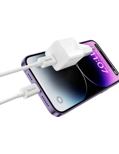 CCGN070502,INCARCATOR retea Baseus, GaN5 Fast Charger 30W, 1 x USB Type-C 5V/3A, alb "CCGN070502" - 6932172624446