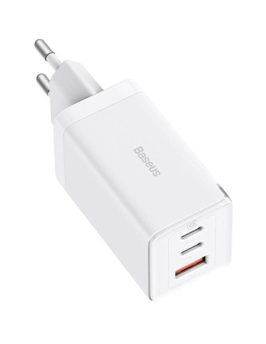 P10110812227-Z1,INCARCATOR retea Baseus, GaN5 Pro Fast Charger 65W, 2 x USB Type-C 5V/3A, 1 x USB 5V/3A, cablu fast charging Typ