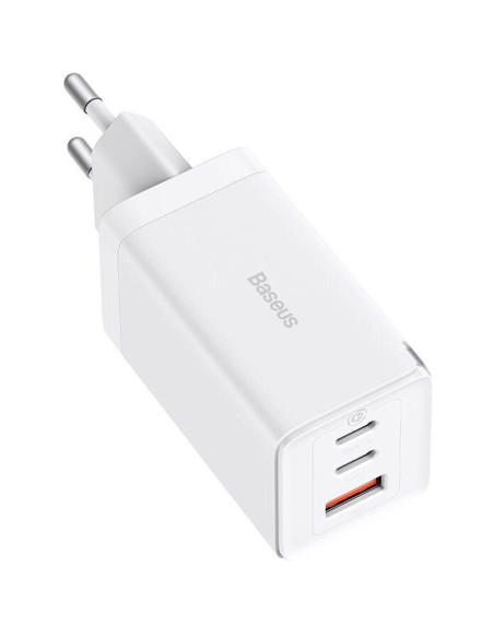 P10110812227-Z1,INCARCATOR retea Baseus, GaN5 Pro Fast Charger 65W, 2 x USB Type-C 5V/3A, 1 x USB 5V/3A, cablu fast charging Typ