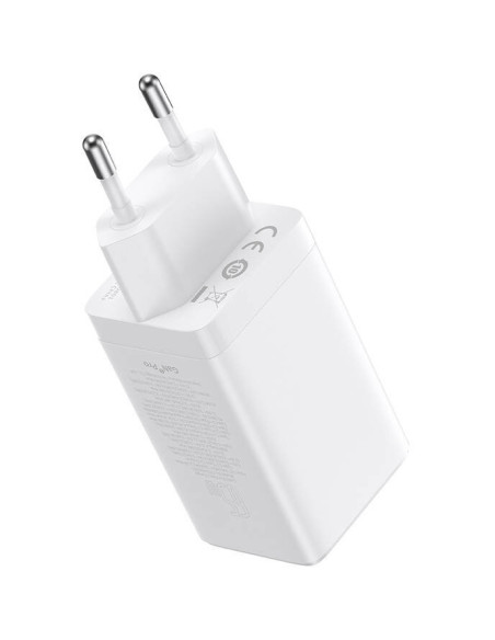 P10110812227-Z1,INCARCATOR retea Baseus, GaN5 Pro Fast Charger 65W, 2 x USB Type-C 5V/3A, 1 x USB 5V/3A, cablu fast charging Typ