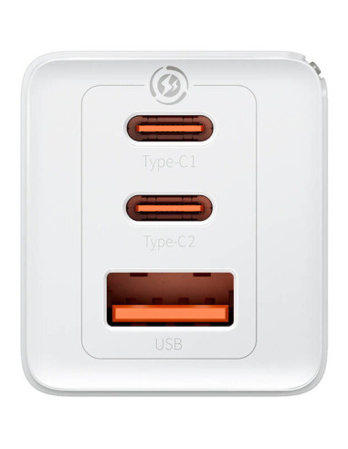 P10110812227-Z1,INCARCATOR retea Baseus, GaN5 Pro Fast Charger 65W, 2 x USB Type-C 5V/3A, 1 x USB 5V/3A, cablu fast charging Typ