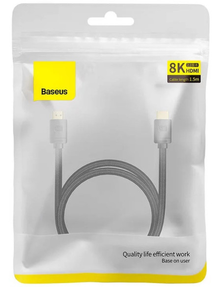 WKGQ040101,CABLU video Baseus High Definition, HDMI (T) la HDMI (T), versiunea 2.1, rezolutie maxima 8K UHD (7680 x 4320) la 60 