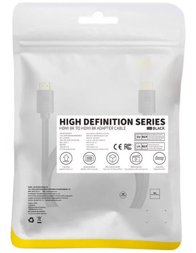 WKGQ040101,CABLU video Baseus High Definition, HDMI (T) la HDMI (T), versiunea 2.1, rezolutie maxima 8K UHD (7680 x 4320) la 60 