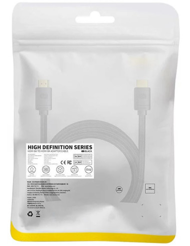 WKGQ040201,CABLU video Baseus High Definition, HDMI (T) la HDMI (T), versiunea 2.1, rezolutie maxima 8K UHD (7680 x 4320) la 60 