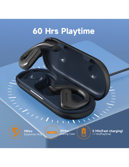 OpenRock-S-Black,Casca OneOdio wireless, tip butoni - TWS, utilizare smartphone, conectare prin Bluetooth 5.3, difuzor 16.2 mm, 