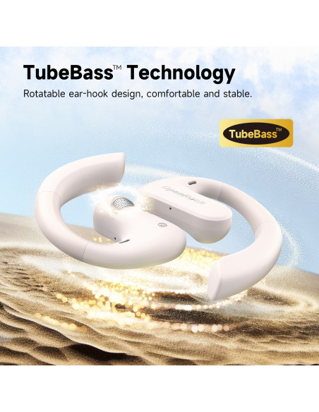 OpenRock-S-Cream,Casca OneOdio wireless, tip butoni - TWS, utilizare smartphone, conectare prin Bluetooth 5.3, difuzor 16.2 mm, 