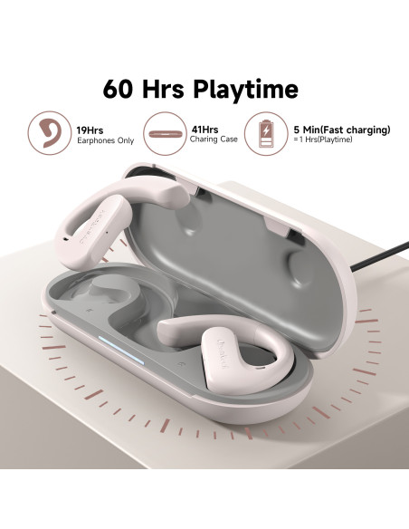 OpenRock-S-Cream,Casca OneOdio wireless, tip butoni - TWS, utilizare smartphone, conectare prin Bluetooth 5.3, difuzor 16.2 mm, 