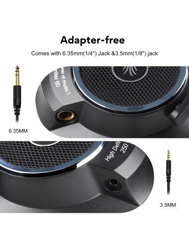 Monitor-80,Casca OneOdio cu fir detasabil, tip over ear, utilizare profesionala, multimedia, conectare prin Jack 3.5 mm, difuzor